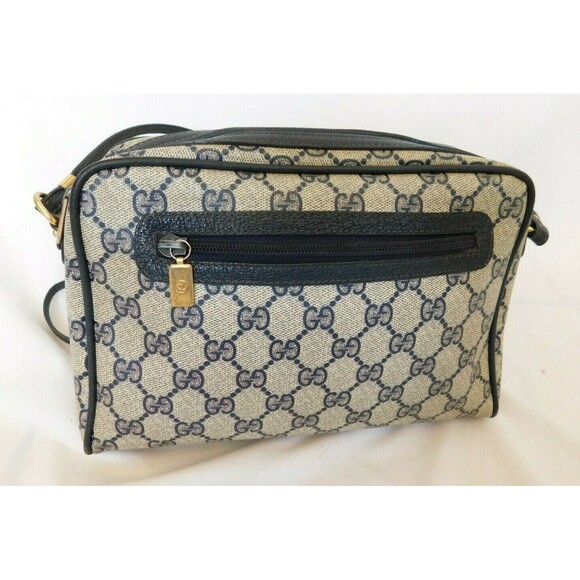 Vintage Gucci Ophidia Web GG Supreme Navy Canvas Crossbody Bag - Picture 1 of 12